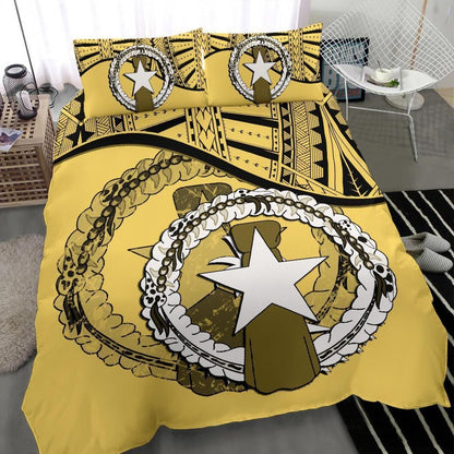 Northern Mariana Islands Duvet Cover Set - Northern Mariana Islands Flag Yellow