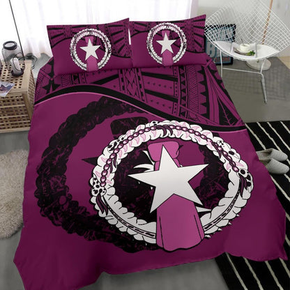 Polynesian Duvet Cover Set - Nothern Mariana Island Bedding Set Dark Pink