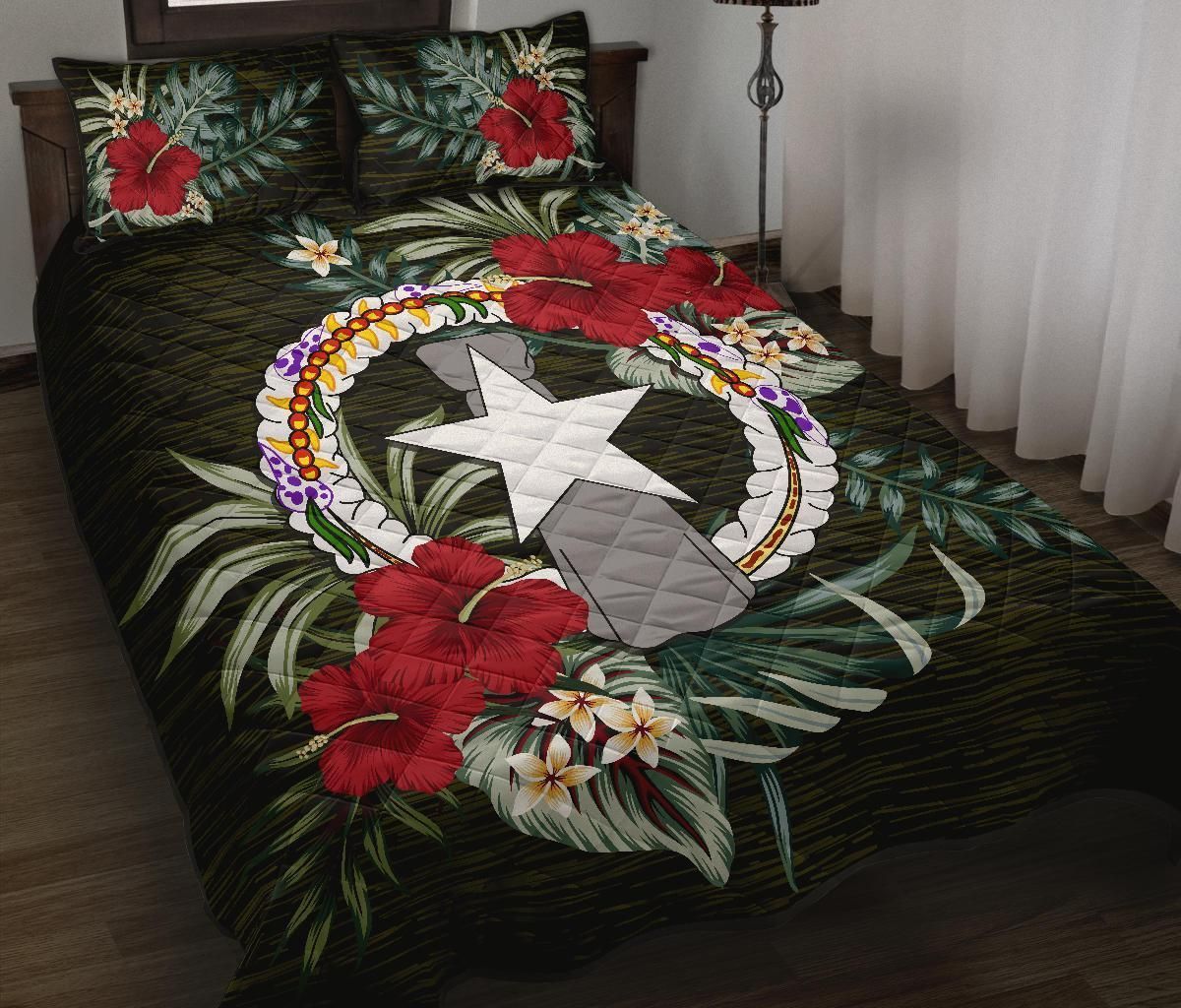 Northern Mariana Islands Polynesian Quilt Bed Set - Special Hibiscus