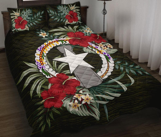 Northern Mariana Islands Polynesian Quilt Bed Set - Special Hibiscus
