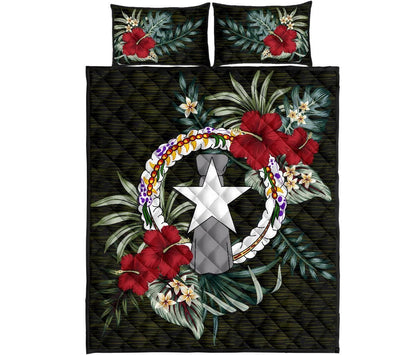 Northern Mariana Islands Polynesian Quilt Bed Set - Special Hibiscus