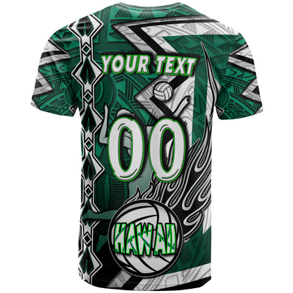 Hawaii Volleyball T-shirt - Custom Hawaii Volleyball Hibicus With Polynesian Patterns Custom Name And Number T-shirt