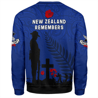 New Zealand Sweatshirt Flag Maori Pattern Solider Fern Lest We Forget