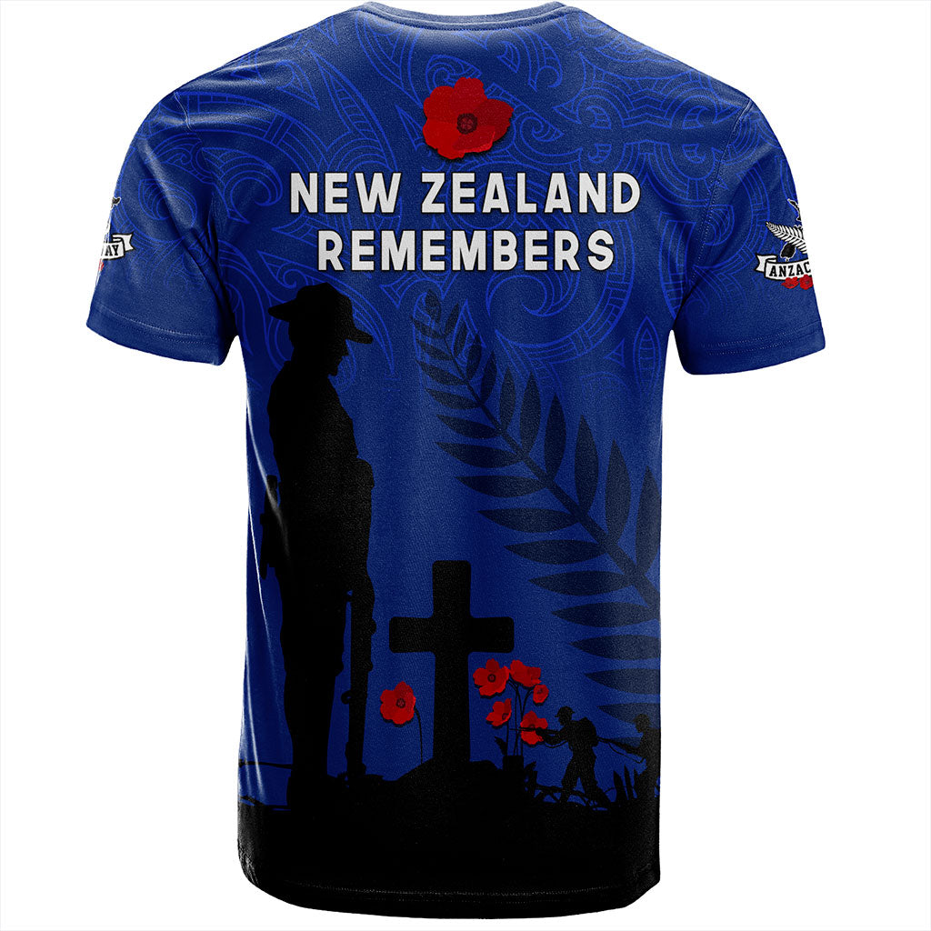 New Zealand T-Shirt Flag Maori Pattern Solider Fern Lest We Forget