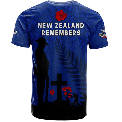 New Zealand T-Shirt Flag Maori Pattern Solider Fern Lest We Forget