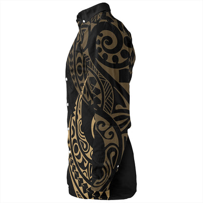 Hawaii Long Sleeve Shirt Polynesia Kakau Style