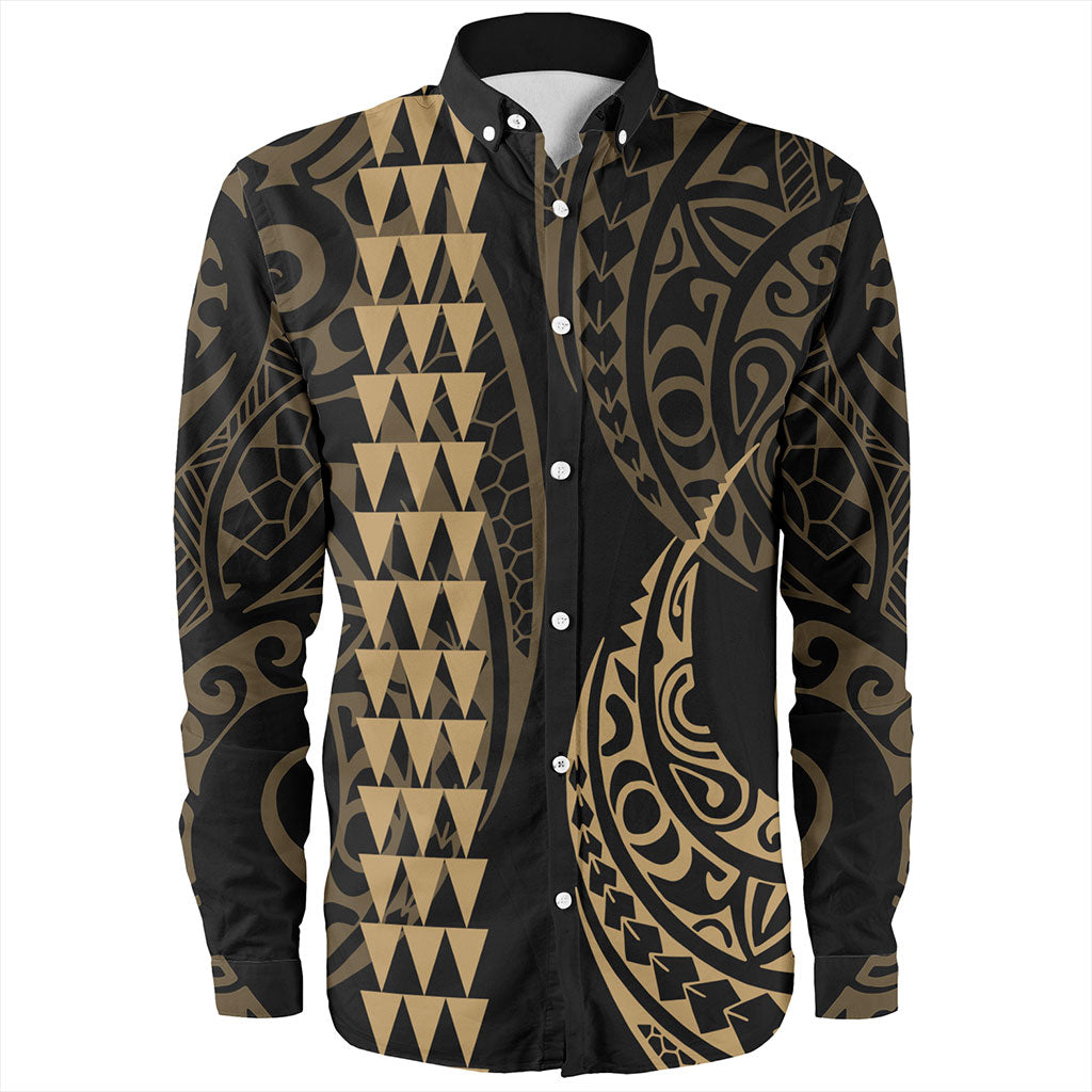 Hawaii Long Sleeve Shirt Polynesia Kakau Style