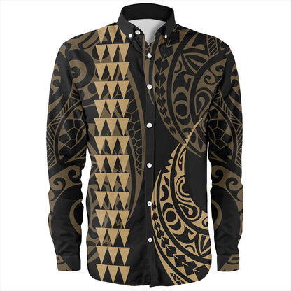 Hawaii Long Sleeve Shirt Polynesia Kakau Style