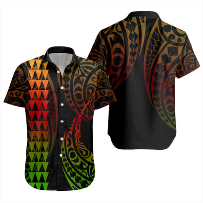 Hawaii Short Sleeve Shirt Polynesia Kakau Style