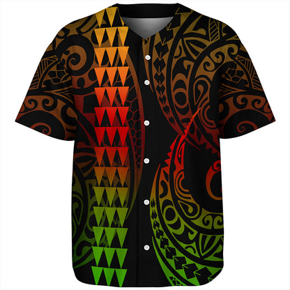 Hawaii Baseball Shirt Polynesia Kakau Style