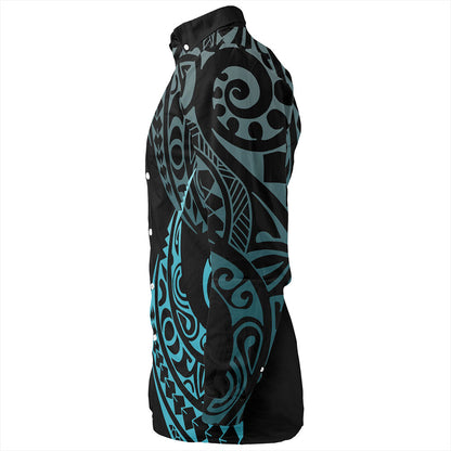 Hawaii Long Sleeve Shirt Polynesian Kakau Style Ver.1