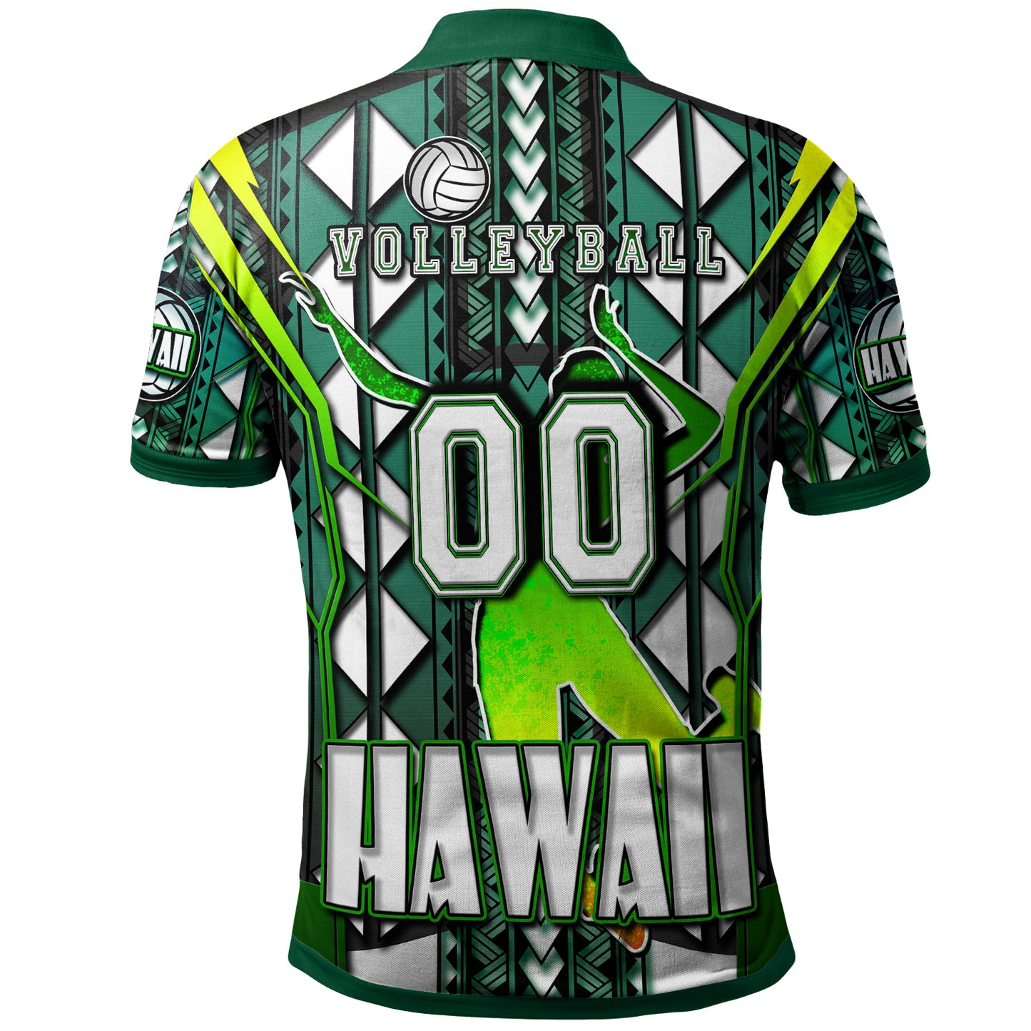 Hawaii Volleyball Polo Shirt - Custom Hawaii Volleyball Team With Polynesian Patterns Custom Name And Number Polo Shirt