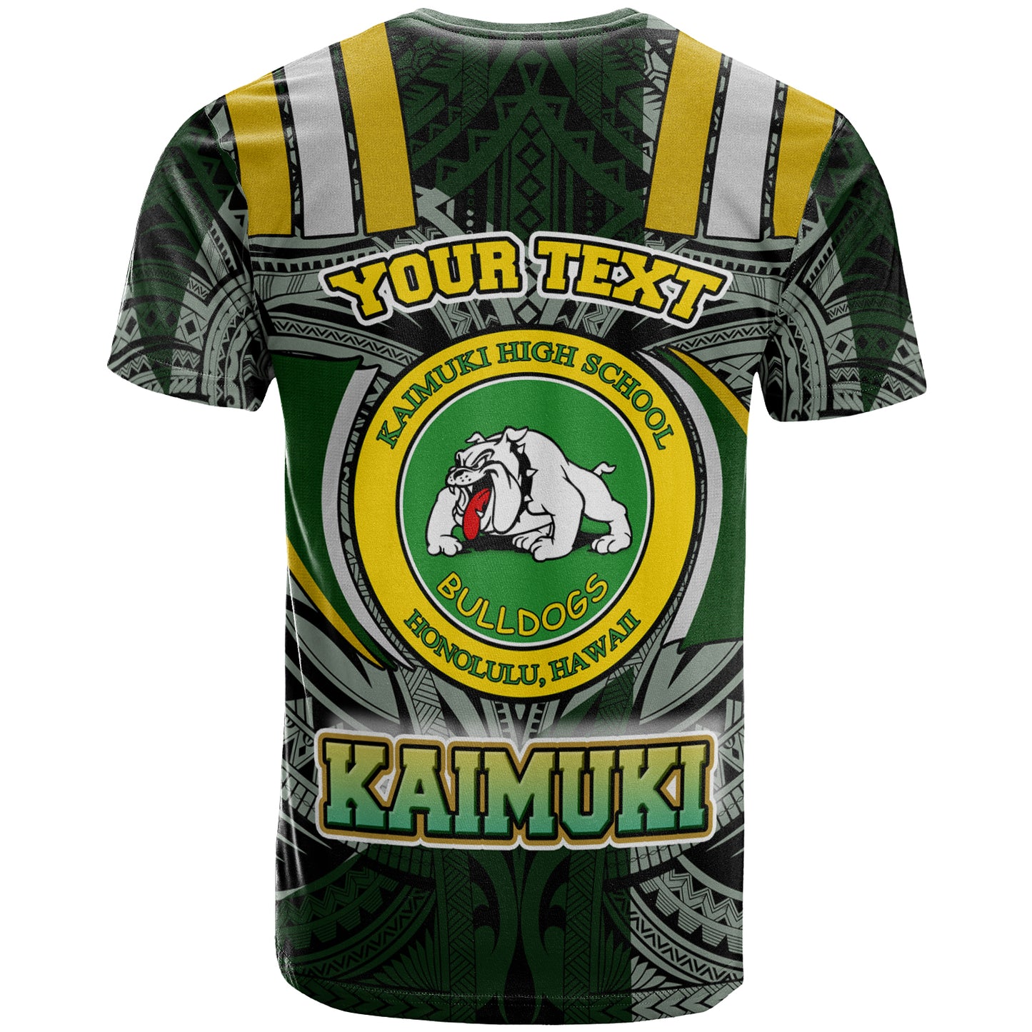 Hawaii Kaimuki High School T- Shirt - Custom Kaimuki High School Polynesian Pattern T- Shirt
