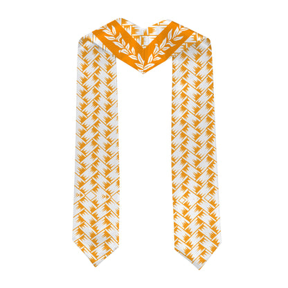 Hawaii Graduation Stole Custom Class 2026 Plumeria Flower Lauhala Style