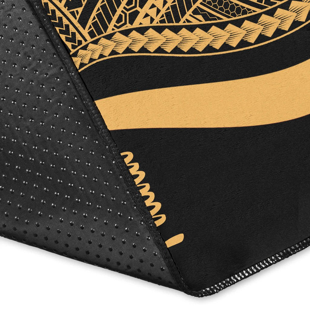 Palau Area Rug - Gold Polynesian Tentacle Tribal Pattern