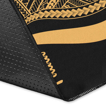 Palau Area Rug - Gold Polynesian Tentacle Tribal Pattern