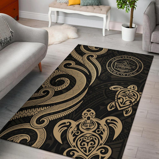 Palau Area Rug - Gold Tentacle Turtle