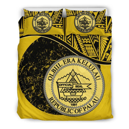 Palau Duvet Cover Set - Palau Coat Of Arms Yellow