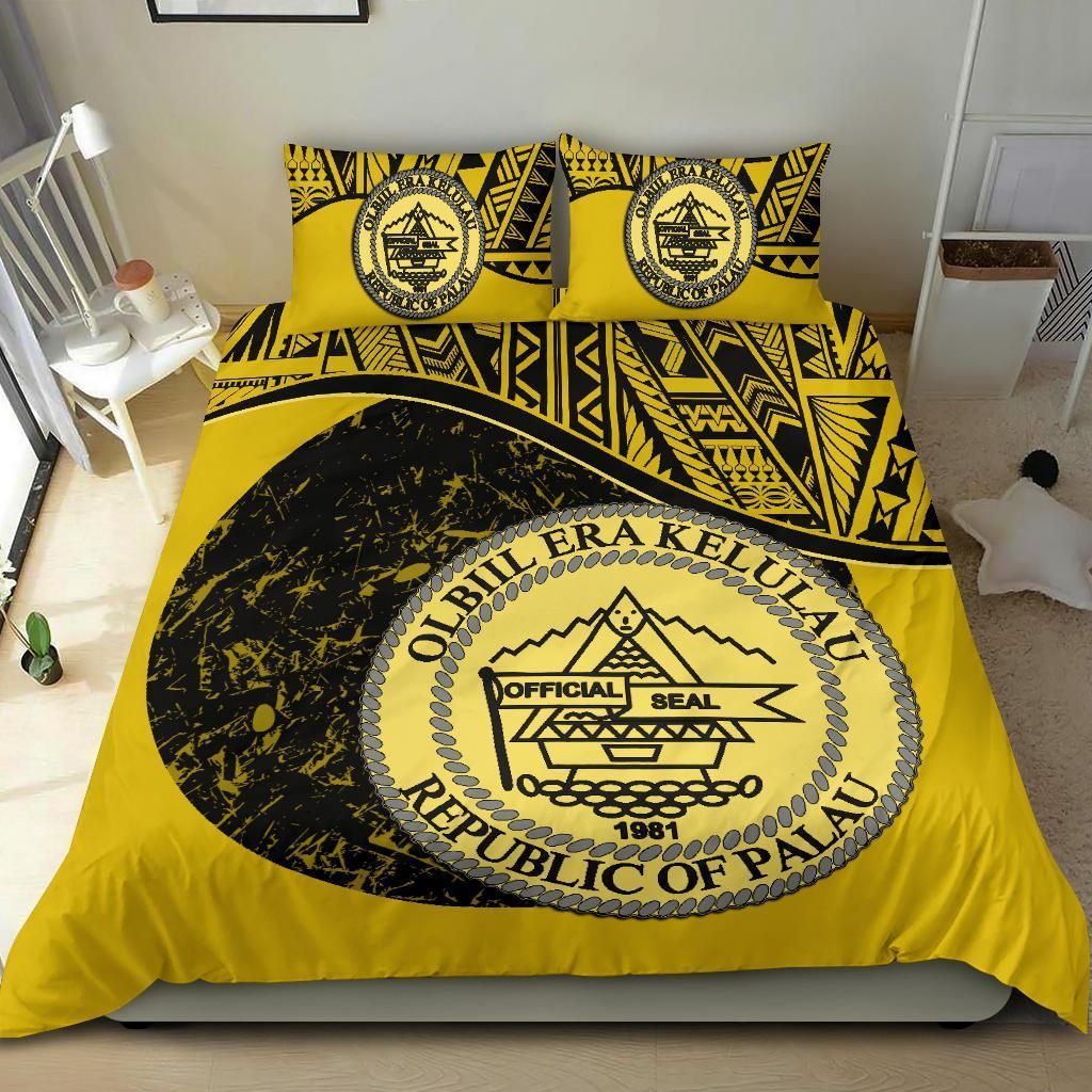 Palau Duvet Cover Set - Palau Coat Of Arms Yellow