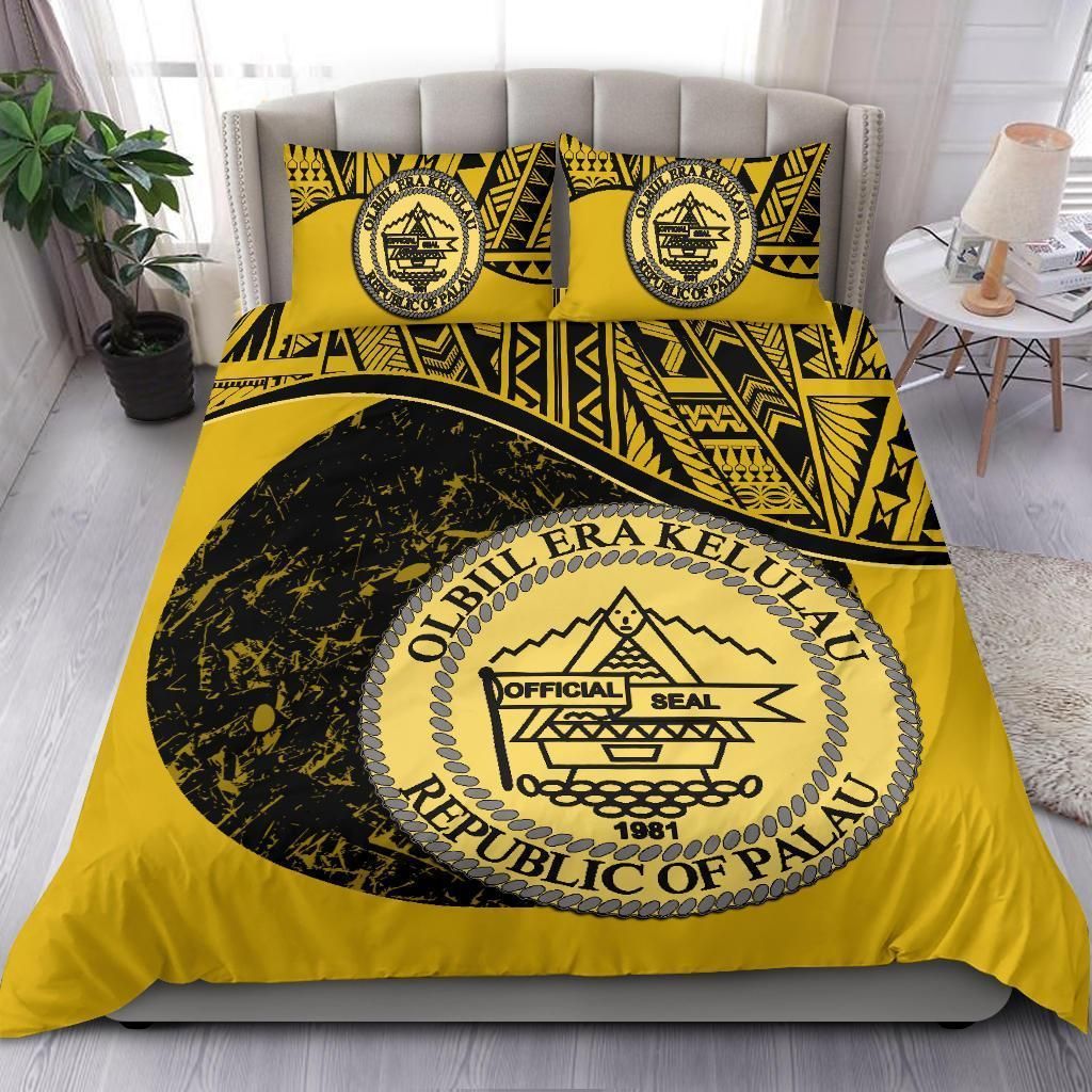 Palau Duvet Cover Set - Palau Coat Of Arms Yellow