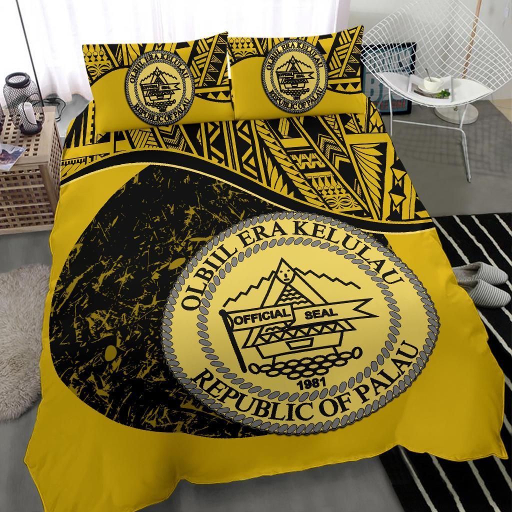 Palau Duvet Cover Set - Palau Coat Of Arms Yellow