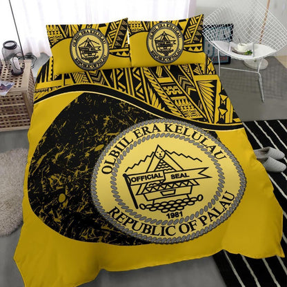 Palau Duvet Cover Set - Palau Coat Of Arms Yellow