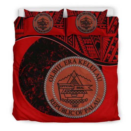 Polynesian Duvet Cover Set - Palau Bedding Set Red