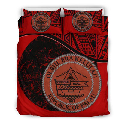 Polynesian Duvet Cover Set - Palau Bedding Set Red