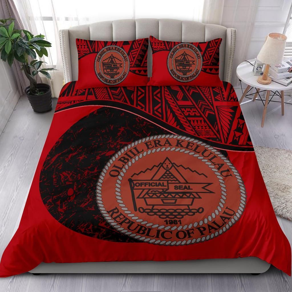 Polynesian Duvet Cover Set - Palau Bedding Set Red