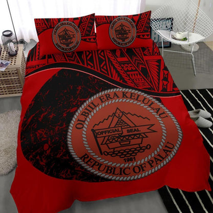Polynesian Duvet Cover Set - Palau Bedding Set Red
