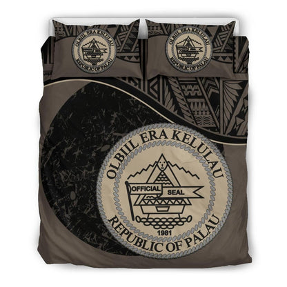 Palau Duvet Cover Set - Palau Coat Of Arms Brown
