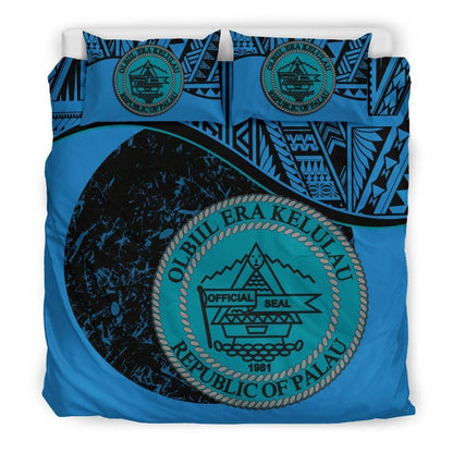Palau Duvet Cover Set - Palau Coat Of Arms Blue