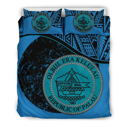 Palau Duvet Cover Set - Palau Coat Of Arms Blue
