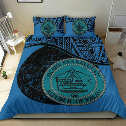 Palau Duvet Cover Set - Palau Coat Of Arms Blue