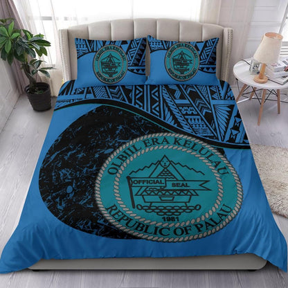 Palau Duvet Cover Set - Palau Coat Of Arms Blue