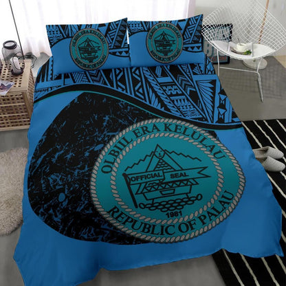 Palau Duvet Cover Set - Palau Coat Of Arms Blue