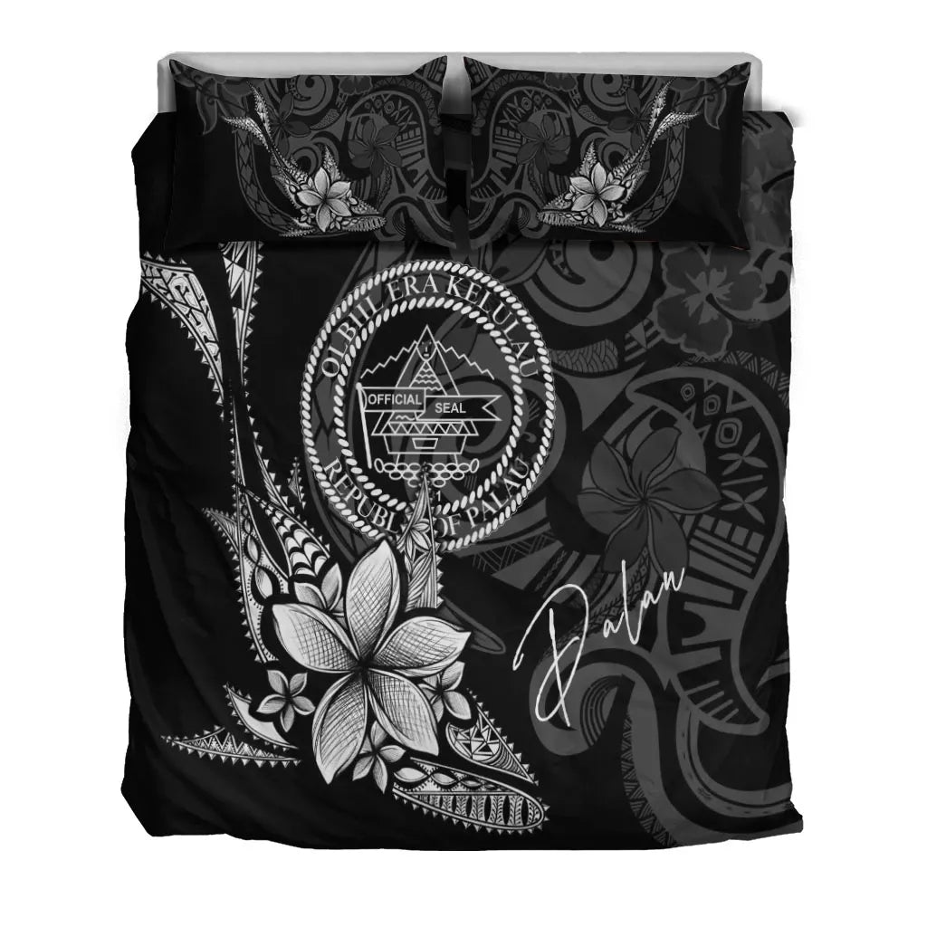 Palau Bedding Set - Fish With Plumeria Flowers Style