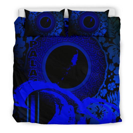 Palau Duvet Cover Set - Hibiscus And Wave Blue