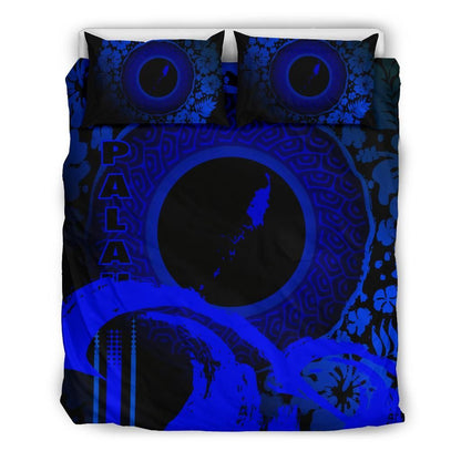 Palau Duvet Cover Set - Hibiscus And Wave Blue