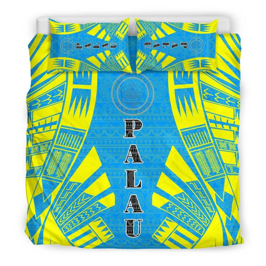 Palau Duvet Cover Set - Polynesian Tattoo Flag