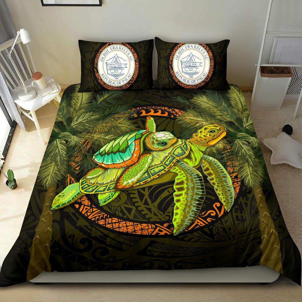 Palau Bedding Set - Polynesian Turtle Palm Tree
