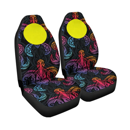 Palau Car Seat Cover - Sea Turtle In Tribal Polynesian Style