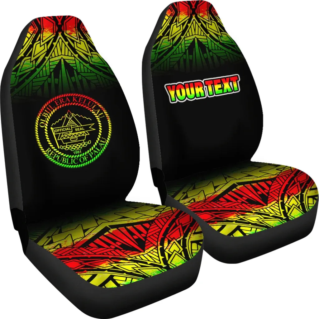 Palau Custom Personalised Car Seat Covers - Palau Seal Fog Reggae Style