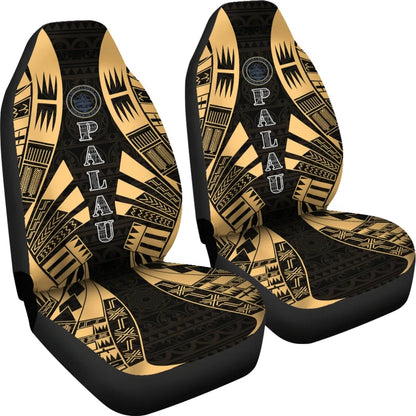 Palau Car Seat Covers - Palau Seal Polynesian Tattoo Gold
