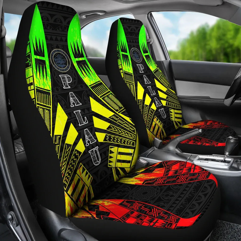 Palau Car Seat Covers - Palau Seal Polynesian Tattoo Reggae