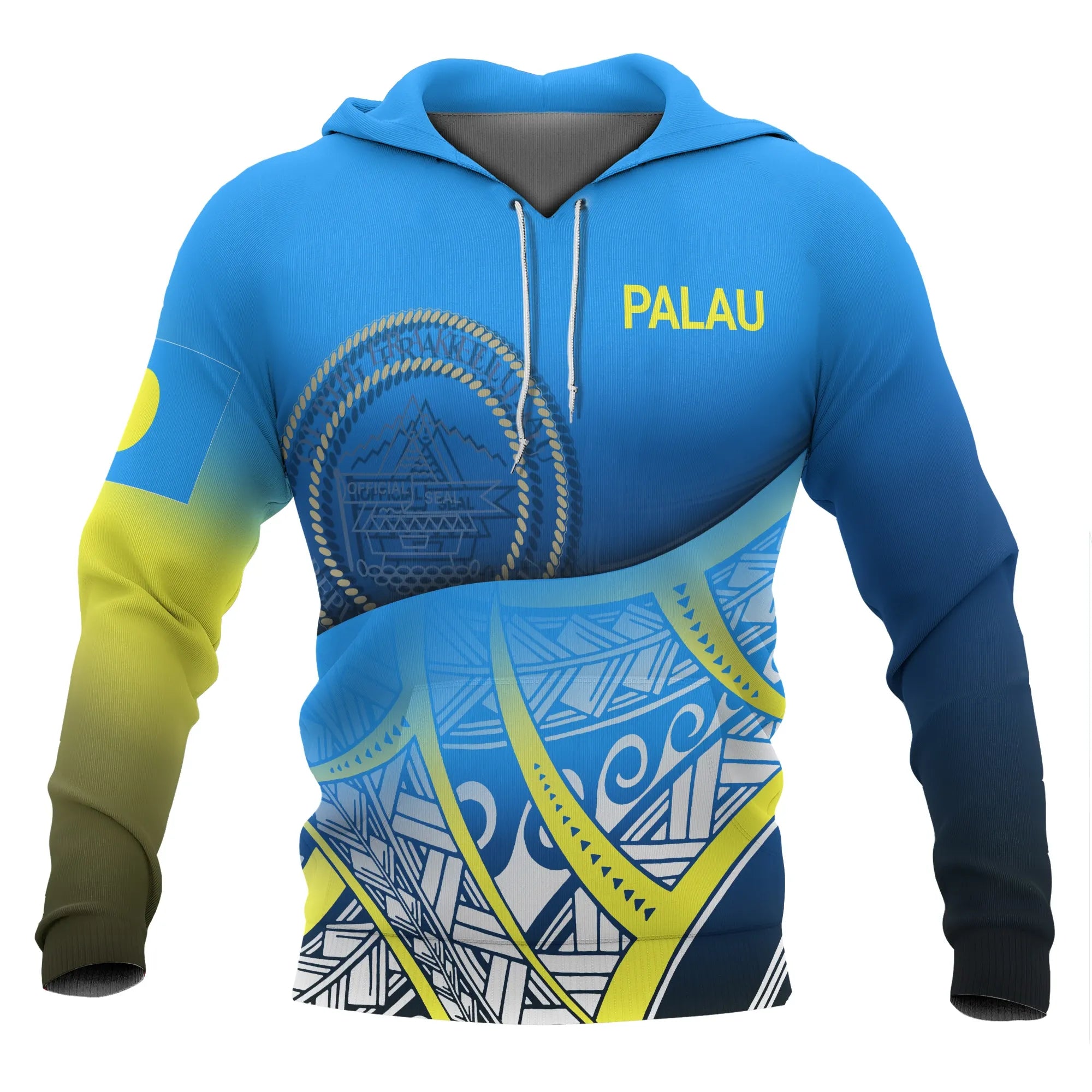 Palau Coat Of rms Hoodie - Polynesian Pattern | Polynesian.co
