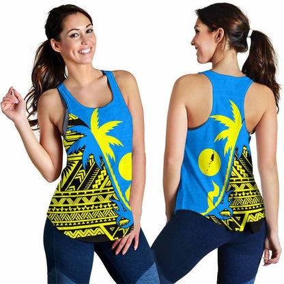 Palau Coconut Tree Women Racerback Tank