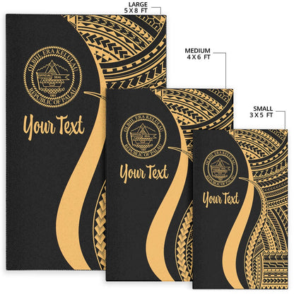 Palau Custom Personalised Area Rug - Gold Polynesian Tentacle Tribal Pattern
