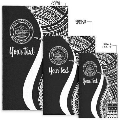 Palau Custom Personalised Area Rug - White Polynesian Tentacle Tribal Pattern