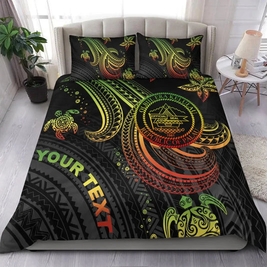 Palau Custom Personalised Bedding Set - Reggae Turtle